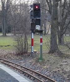 Bild: Das Ausfahrsignal P1 (Richtung Zoo)