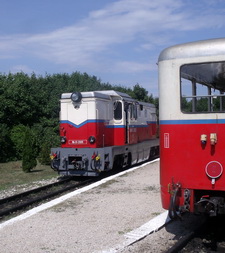Bild: Internationaler Jugendaustausch zwischen der Dresdner Parkeisenbahn und der Kindereisenbahn Gyermekvasút Budapest