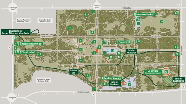 Streckenplan der Parkeisenbahn